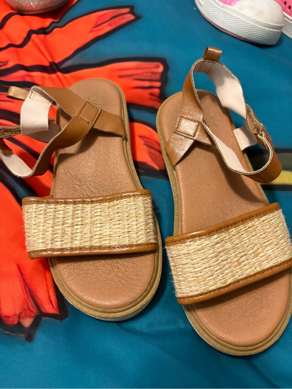 OshKosh B'gosh Tan Woven Strap Sandals
